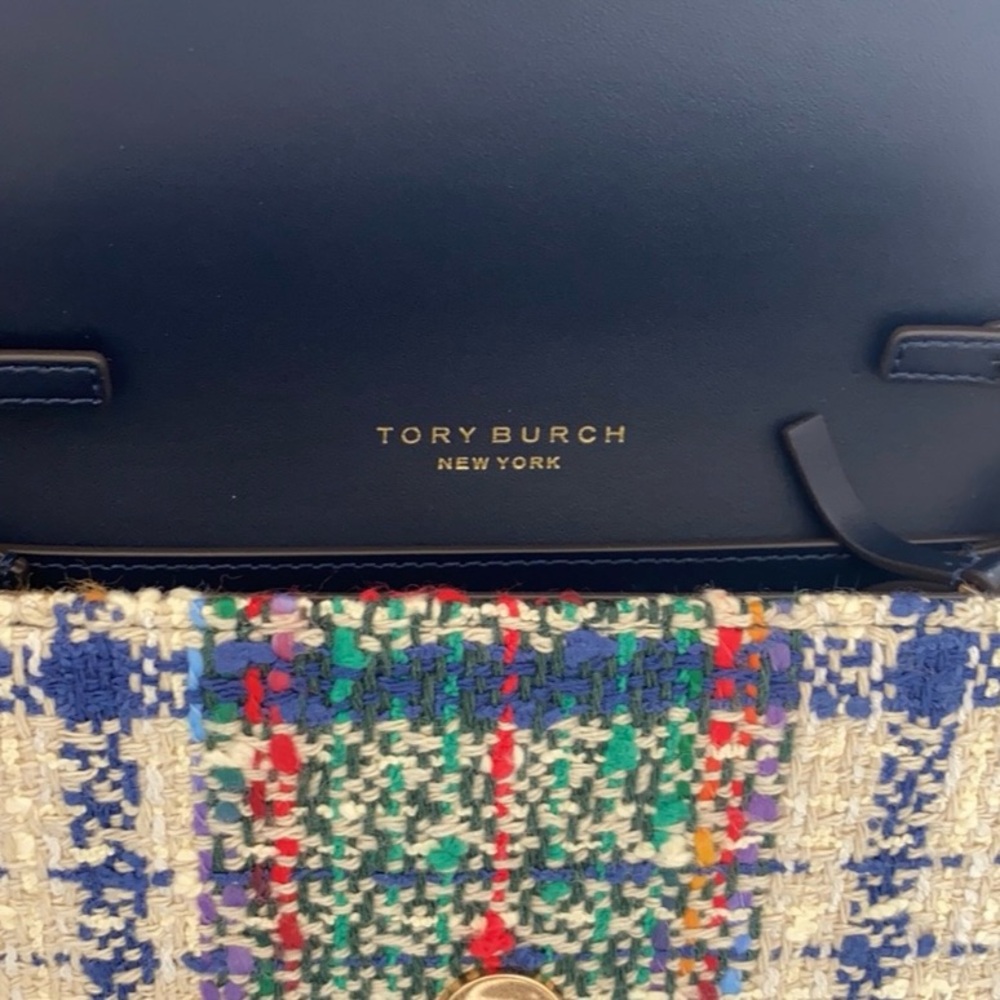 Vintage Tory Burch Willa Tweed Convertible Bag with Gold Chain - Picture 3 of 11